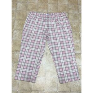 Secret Treasures Pink & Gray Plaid Jogger Pants Pajama Size 3X (22W-24W)